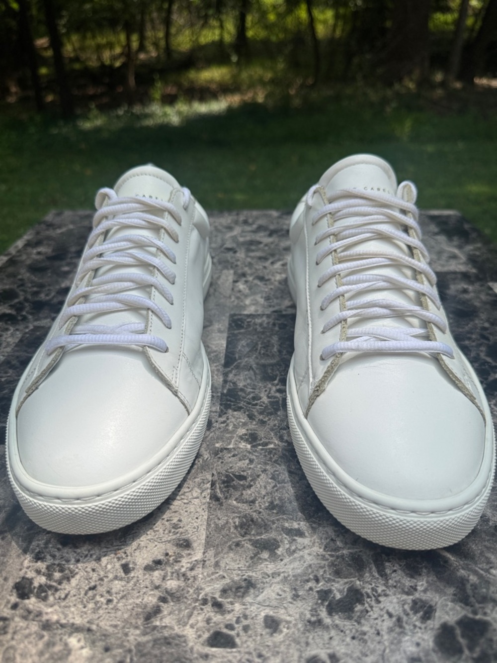 Oliver Cabell Low 1 Sneaker Mens 44 White Leather Lace Up Casual Made in Italy - Picture 9 of 13